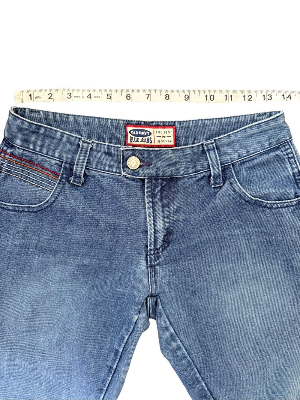 Vintage Y2K Old Navy Flare Jeans Women’s Size 4 Retro Rainbow Stitch Denim - Picture 8 of 10
